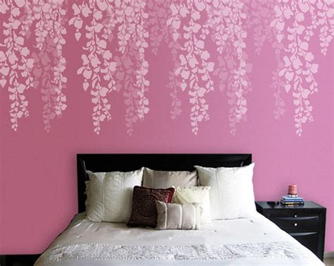 Cherry Blossom Stencil | Bedroom Wall Painting Ideas | Bedroom Wall ...