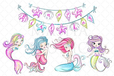 MERMAID BIRTHDAY clipart