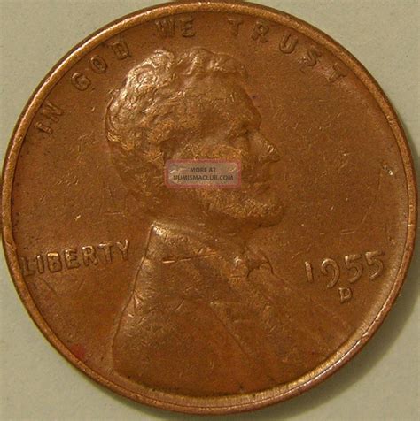 1955 D/d Lincoln Wheat Penny, (rpm 002 Coneca Top 100) Error Coin, Af 92