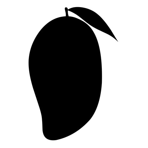 vector de silueta de mango. icono de fruta de mango en estilo negro ...