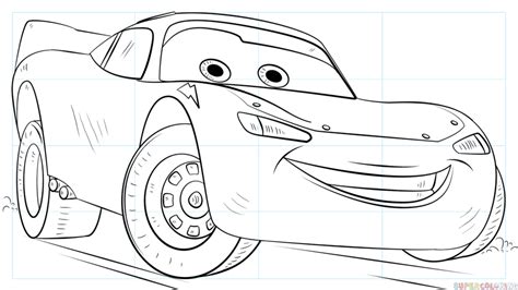 Como Dibujar Al Rayo Mcqueen Cars 3 How To Draw Lightning Mcqueen ...