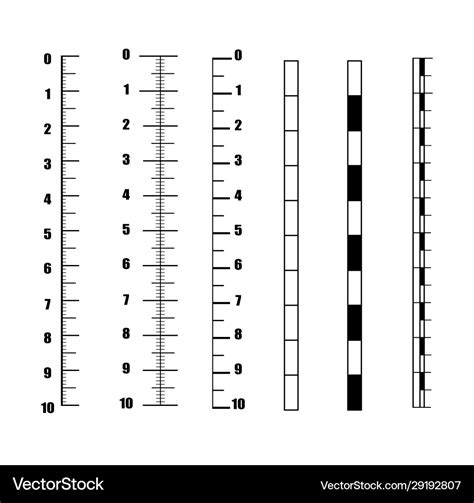 Ruler inch set vertical scale Royalty Free Vector Image