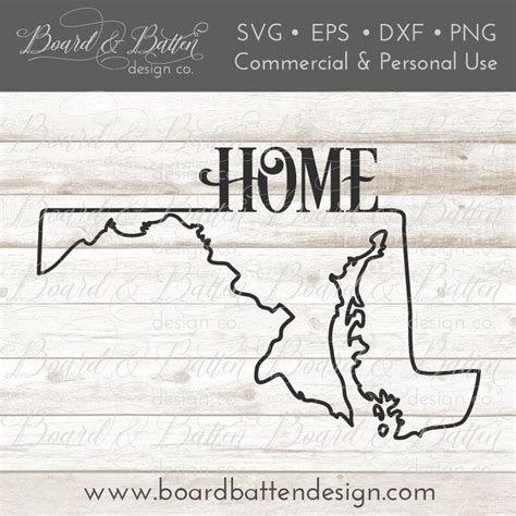 MD State Outline Svg File Maryland Cut File MD Home Svg - Etsy