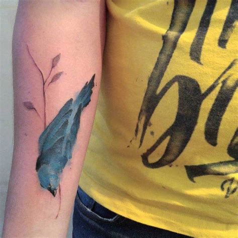 Watercolor bluebird tattoo - Tattoogrid.net