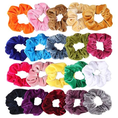 2020 20 Pack Hair Scrunchies Velvet Elastics Hair Ties Scrunchy Bands ...