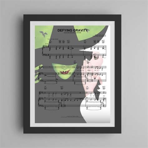 Wicked Musical Art Print Defying Gravity Sheet Music Poster - Etsy