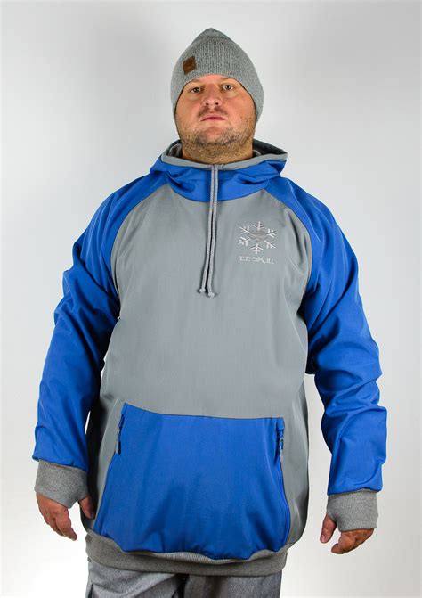 IceSkull Ezy Rider Snowboard Softshell Technical Hoodie Gray & Blue