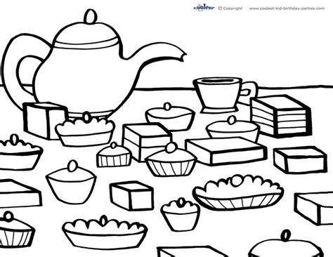 Printable Tea Party Coloring Page 5 - Coolest Free Printables