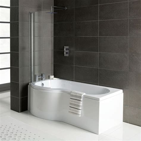 P Shaped Shower Bath 1700 x 850 with Screen and Panel