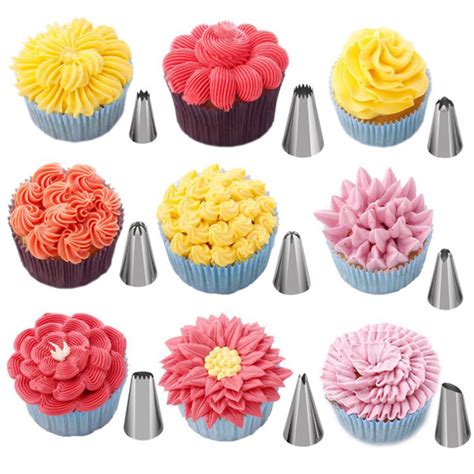 27PCS Cake Decorating Icing Tips Piping Nozzles Tool Russian Piping ...