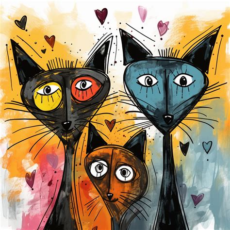 Cartoon Valentine Cat Art Free Stock Photo - Public Domain Pictures