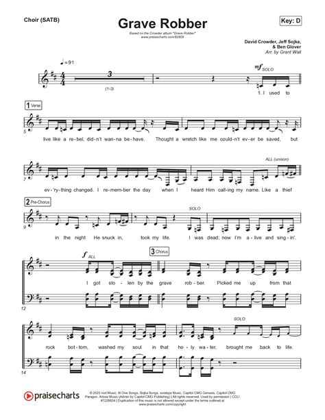 Grave Robber Choir Sheet Music PDF (Crowder) - PraiseCharts