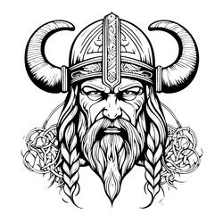 Breathtaking lovely viking emblem logo art Vector Image