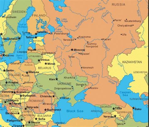 Map of eastern europe and Russia - Eastern europe and Russia map (Eastern Europe - Europe)