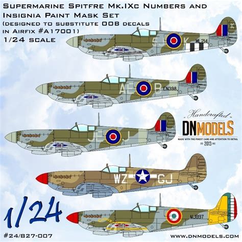 Spitfire Mk.IXc Numbers and Insignia Paint Mask Set | AeroScale