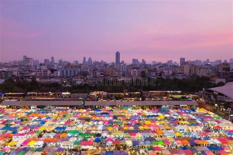 Aerial View City Weekend Night Market Stock Photo - Image of colorful, night: 88735712