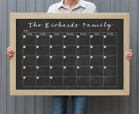 Chalkboard Calendar LARGE Dry erase calendar Framed | Etsy