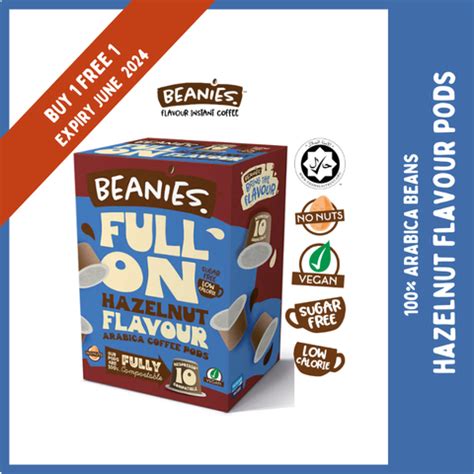 BUY 1 FEE 1: Hazelnut Flavour Coffee Pods - Expiry Date: June 2024 – Beanies Flavour Coffee MY