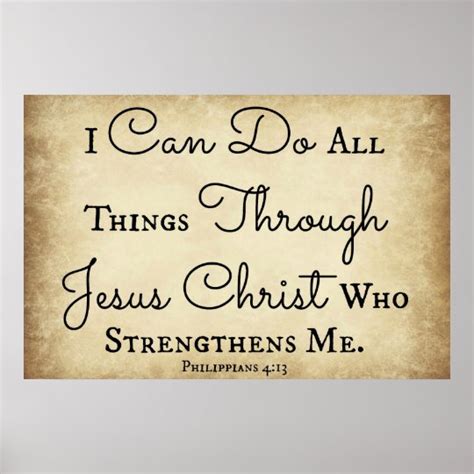 Philippians Bible verse I can do all things Poster | Zazzle.com