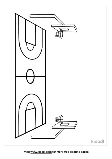 Basketball Court Coloring Page