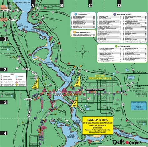 Map Of Wisconsin Dells | Color 2018