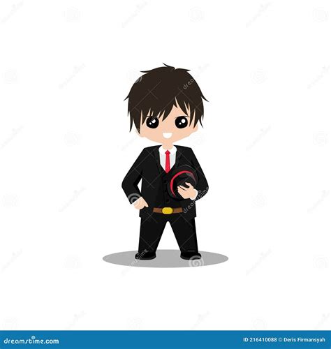 Cute Mafia Cartoon Character Mascot Vector Design Illustration Stock ...