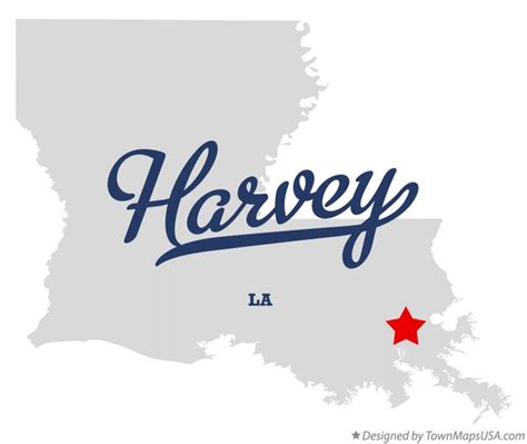 Map of Harvey, LA, Louisiana