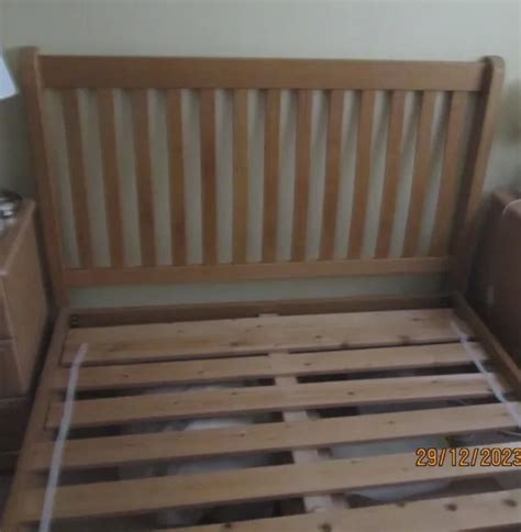 SOLID OAK DOUBLE Bed Frame Only £53.00 - PicClick UK