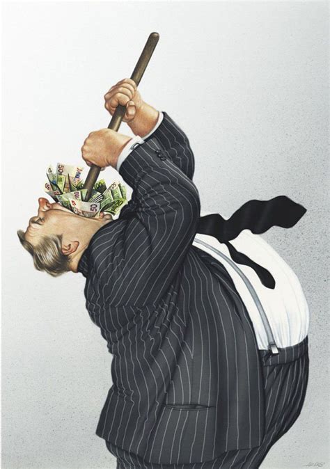 Realistic Drawings by Gerhard Haderer greed | Satirical illustrations ...