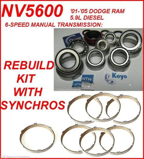 NV5600 TRANSMISSION REBUILD KIT WITH SYNCHRO RINGS FITS '01-'05 DODGE ...