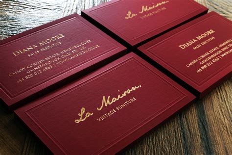 La Maison - Premium Gold Foil Business Cards | Foil stamped business cards, Foil business cards ...