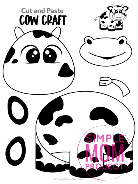 Free Printable Cow Craft Template | Cow craft, Pig crafts, Farm animal ...