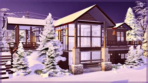 MOUNTAIN RETREAT 🏔️ The Sims 4 Snowy Escape 🏔️ Speed Build | Sims 4 house design, Sims 4 houses ...