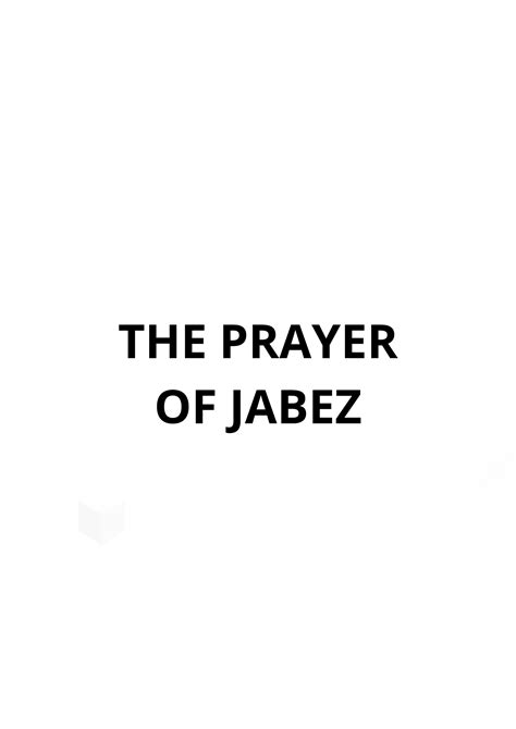 What Is The Meaning Of The Prayer Of Jabez | PRAYER POINTS