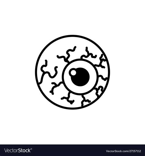 Eye scary with veins halloween Royalty Free Vector Image