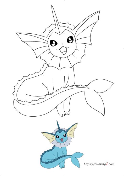 Pokemon Eevee Evolutions - Vaporeon Coloring Pages - 2 Free Coloring ...