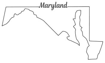 Maryland – Map Outline, Printable State, Shape, Stencil, Pattern – DIY ...