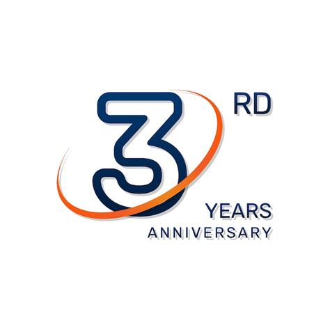 Premium Vector | 3rd anniversary logo with blue numbers and an orange ...