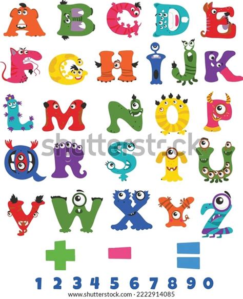 Set Cartoon Letters Numbers Vector Image Stock Vector (Royalty Free) 2222914085 | Shutterstock