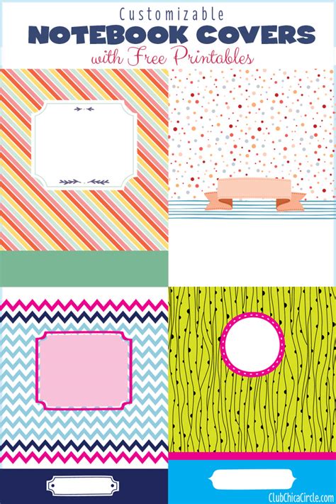 Get Organized with Customizable Notebook Cover Printables | Club Chica ...