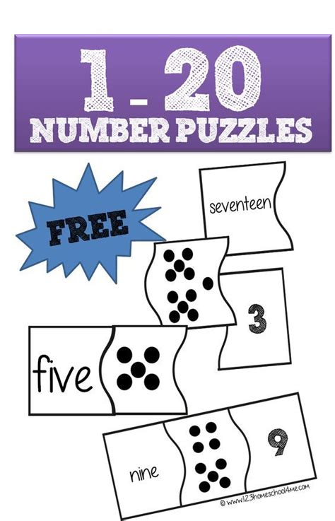 1-20 Number Puzzles | Numbers kindergarten, Numbers preschool, Math ...