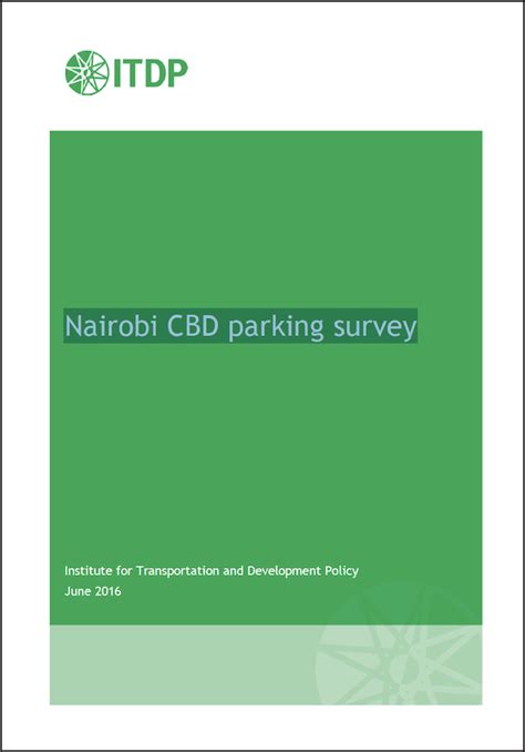 Nairobi CBD parking survey | Institute for Transportation and Development Policy