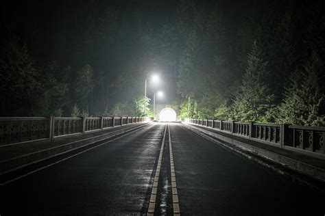 View Of Road Tunnel By Trees During Night Photograph by Cavan Images ...