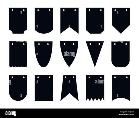 Banner bunting template set. Vector Template Design. Form of bunting and pennants Stock Vector ...