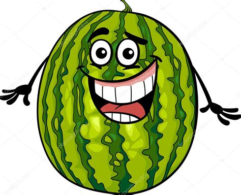 Funny watermelon fruit cartoon illustration — Stock Vector © izakowski ...