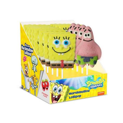 Sponge Bob Marshmallow Lollipops 12u.