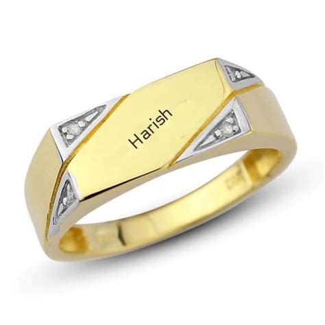 Write Name on Engagement Gold Ring For Men | Rings for men, Engagement ...