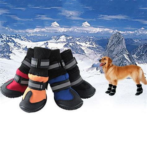 Dog Boots Waterproof Shoes Rugged Anti-Slip Sole Cotton Rain Boots Dog shoes - Walmart.com ...