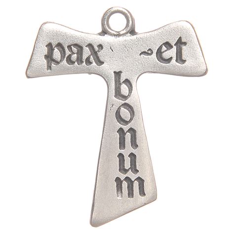 Croce Tau Pax et Bonum galvanica argento antico | vendita online su HOLYART