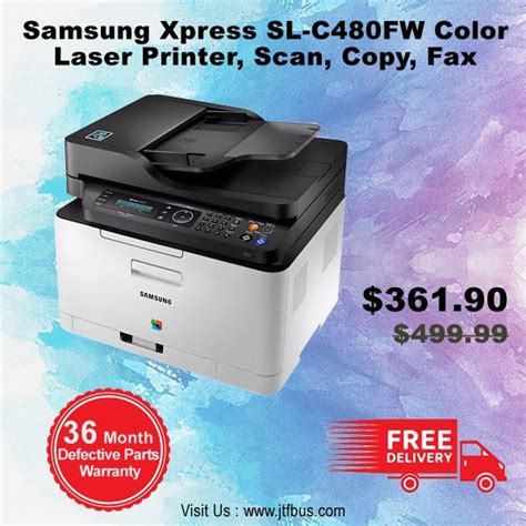 Buy Samsung Xpress SL-C480FW Color #LaserPrinter #Scan #Copy #Fax also.Buy>> https://goo.gl ...